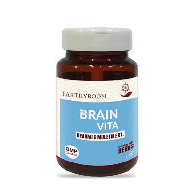 EARTHY BOON Brain Vita Capsule for Better Focus, Concentration - 60 Capsules