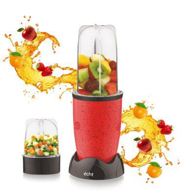 NUTRI BLENDER Grinder by Echt, NB4s 450 Watt, 2 Multi purpose Jars | 2 years warranty, Red Splatter- 8 Pc