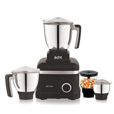 Echt RP 10s Mixer Grinder 1000 Watt,4 Stainless Steel Jars,Wet Jar (1500 ml), Multipurpose Jar (1000 ml), Chutney Jar (300 ml) and Chopper Jar (500ml);3 Speed Control, Black