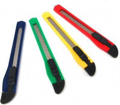 Eclet 1 Carton Cutter(9mm) Blade Snap Off Cutter Utility Knives Retractable Snap-Off Knife(any 1 random colour will send)