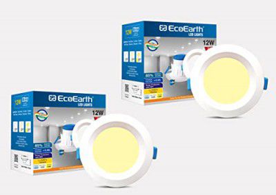 EcoEarth Bixy Concealed Downlight (Pack of 2, Warm White, 6 Watt)