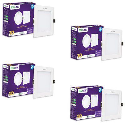 EcoLink 10W Square Ceiling Downlighter (Warm White, Pack of 4)