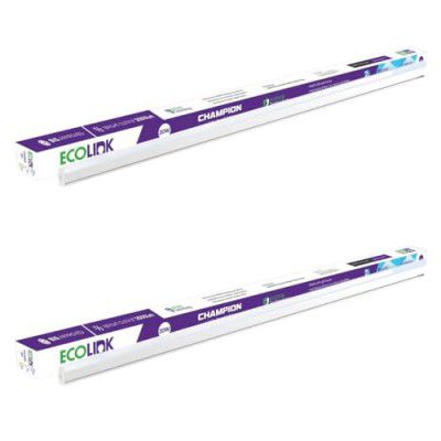 EcoLink 20-watt LED Batten/Tubelight | Champion Compact 4-ft LED Batten for Living Room & Bedroom | Cool White,Pack of 2