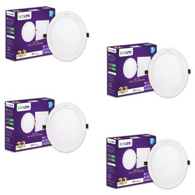 EcoLink 22W Round Ceiling Downlighter (Warm White,Pack of 4)