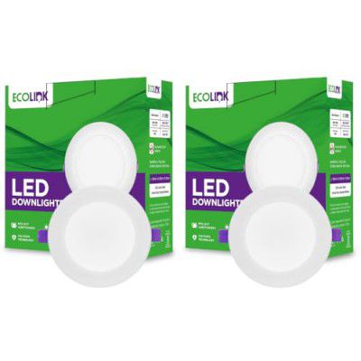 EcoLink 7W Concealed JB Ceiling Light | Cut Out: 3 inch, Color: Warm White, Pack of 2