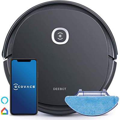 ECOVACS DEEBOT U2 Pro Robotic Vacuum Cleaner and OZMO Mopping,Large Dust Bin & Water Tank with App & Voice Control,4-Stage Cleaning System for Carpets & Hard Floors