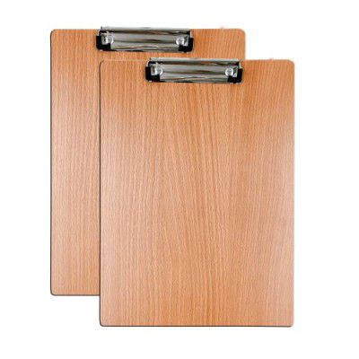 Eduway Exam Board Wooden/Writing/Clipboard – Lightweight MDF | Heavy Duty Clip for Office, School, Home, College, Shop - Brown Pack of 2 (Size- 9.5x13.5 inch)