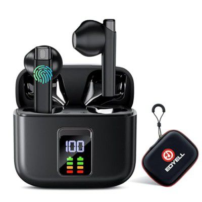 EDYELL V1 Truly Wireless Earbuds with 48H of Playtime, Half in Ear Headphone