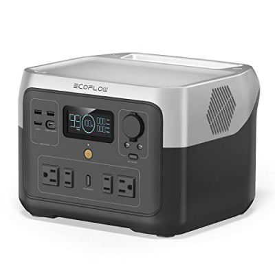 EF ECOFLOW Portable Power Station River 2 Max, 512Wh LiFePO4 Battery/ 1 Hour Fast Charging, Up to 1000W Output Solar Generator (Solar Panel Optional) for Outdoor Camping/RVs/Home Use