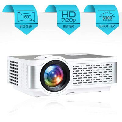 EGate i9 Pro-Max Full HD 1080p Modulated at 720p Base 3300 L (330 ANSI ) with 150 (381 m) Large Display LED Projector  VGA,AV,HDMI SD Card,USB  Audio Out Connectivity | (E03i31)