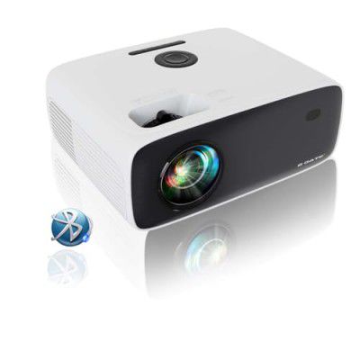 EGate New K9 Pro Ultra Bright 8400 Lumens 700 ANSI Bluetooth Projector for home, 4K Support | Brightest in Segment | 635cm Max Screen | 5W Inbuilt Speaker | 3 HDMI, 2 USB, AV, Aux, mSD Card (White)