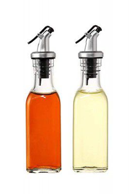 EKAARAV 250 Ml Glass Oil Bottle With Silicon Funnel, Olive Oil Glass Bottle