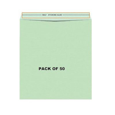 EKTA DISPLAY Business Catalog Envelope Courier Document Pouch Secure Cloth Lined,Courier Cover Green- (100Pcs) (12x10 inch)