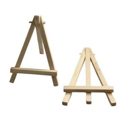 EKTA DISPLAY Mini Wood Easel 6inch (Pack of 20) Small Wood Display Easel, Natural Wooden Tripod Holder Stand for Displaying Small Canvases, Business Cards, Photos (6Inch)