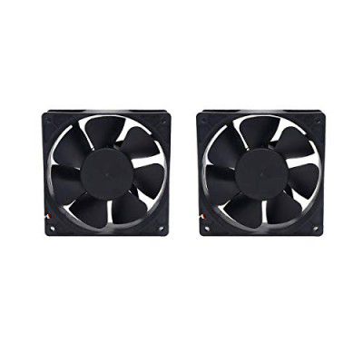 Electronic Spices Pack of 2 DC 12V 3.5'' INCH Cooling Fan for PC Case, CPU Cooler (Black)