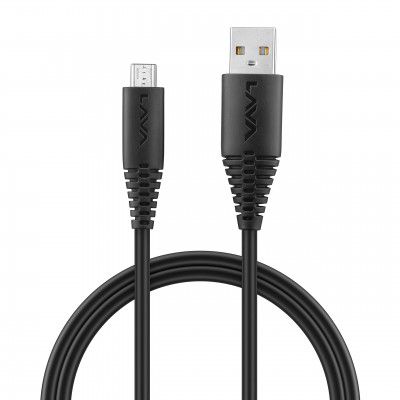 Elements by Lava - D2 Pro Micro USB Charging Cable, 2.4 A, Flexible Connector, 1 meter, Highly Durable - Black