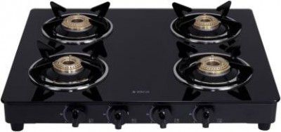 Elica Elica Vetro Glass Top 4 Burner Gas Stove  