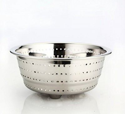 Embassy Stainless Steel Colander/Strainer/Hole Bowl, Size 3, Diameter - 20 cms