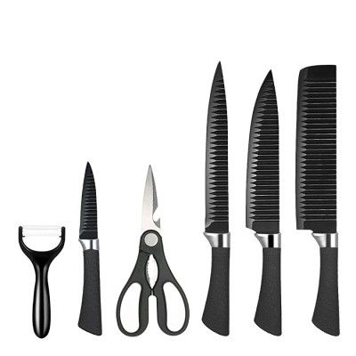 EMNDR® Stainless Steel Kitchen Knives (Black) -6 Pcs Set