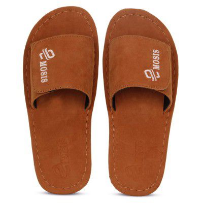 Emosis Men's Fashion Slide Slipper - Flat Chappal cum Flip-Flop - For Daily Use Outdoor Indoor Formal Office Home Ethnic Casual Wear