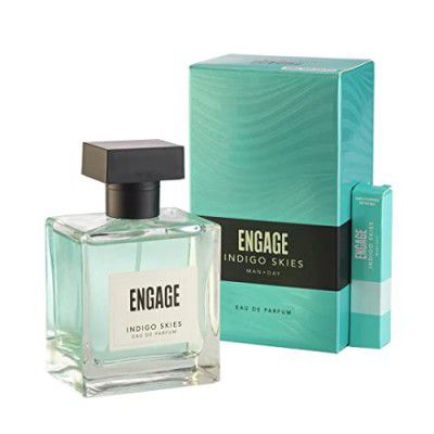 Engage Indigo Skies Perfume for Men, Fresh and Earthy, 100ml