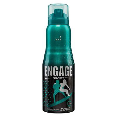 Engage Sport Cool Deodorant For Men Citrus and Aqua Skin Friendly 165ml