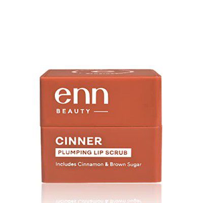 ENN Cinner Lip Brightening and Instant Plumping Cinnamom Lip Scrub + Lip Balm | Dark Lips | Natural | For Men & Women