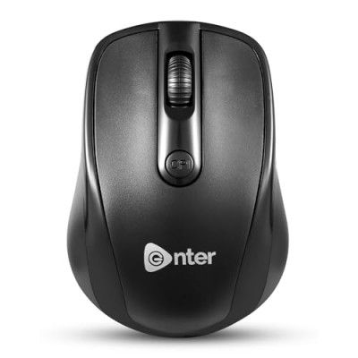 Enter Clickmate Wireless Mouse, 2.4 Ghz with USB Nano Receiver, 1600 Adjustable DPI Optical Tracking, Compatible with PC & Laptop (Black)