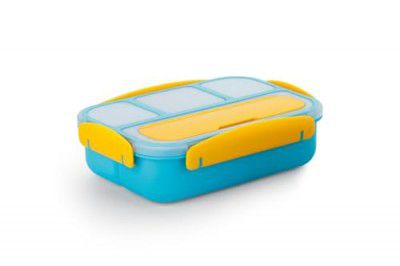 Entisia Lunch Box for School - Unbreakable Plastic 4 Compartment Leak Proof Lunch Box (1300ml)