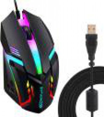 ENTWINO F-1 Gaming Mouse Wired For Computer Braided Wired Optical Gaming Mouse  (USB 2.0, Black)