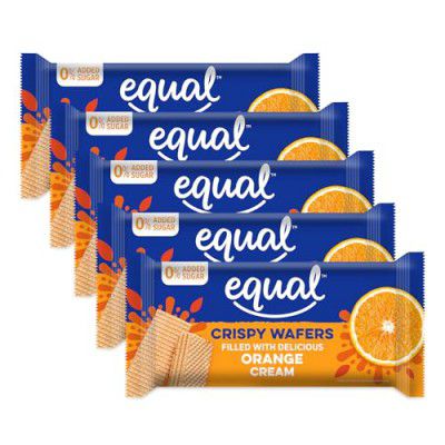 Equal Orange Wafers Bar (Sugar-Free) 60 g (Pack of 5)