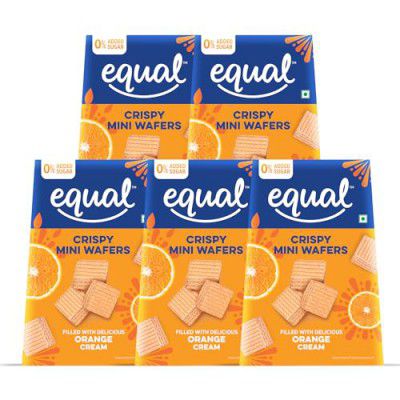 Equal Orange Wafers Cube (Sugar-Free) | Pack of 5 (100g each)