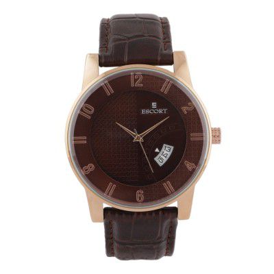 Escort Analog Brown Dial Men's Watch-E 1800-1002 RGL.19