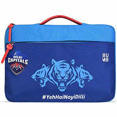 EUME Delhi Capitals Laptop Sleeve with 1 Compartment and Handle | Fits Upto 16 Inch Laptop | Men & Women | Blue Color