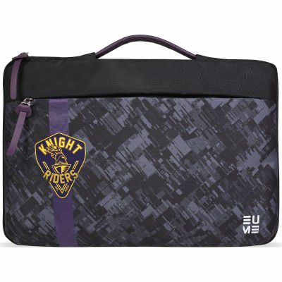 EUME Polyester Kolkata Knight Riders Sleeve for Laptop with 1 Compartment and Handle | Fits Upto 16 Inch Laptop |Men & Women | Black Color