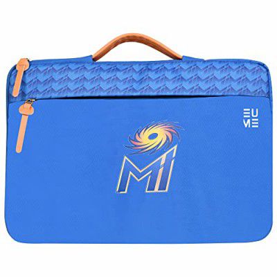 EUME Polyester Mumbai Indians Sleeve for Laptop with 1 Compartment and Handle | Fits Upto 16 Inch Laptop | Men & Women | Royal Blue Color