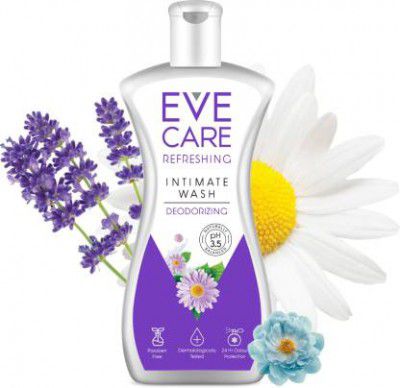 EveCare Intimate Hygiene Wash Refreshing, Gentle Cleansing and Deodorizing With Natural Ingredients, pH 3.5, Dermatologically Tested, Perfect For Daily Use Intimate Wash  (200 ml, Pack of 1)