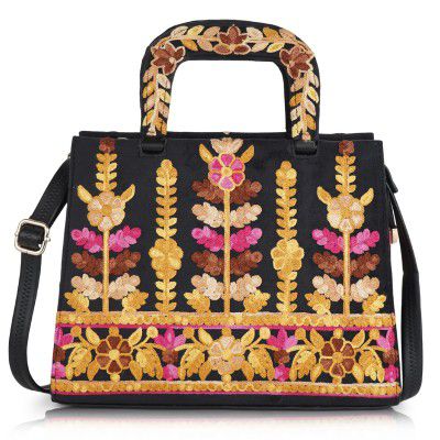 EVEDA Welvet Design Gorgeous Embroidery Stylish Design Shoulder Crossbody Hobo Women Handbag