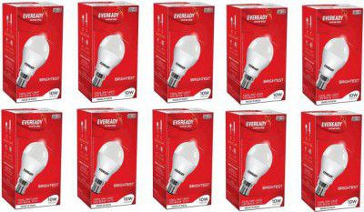 EVEREADY 10 W Standard B22 LED Bulb (White, Pack of 10)