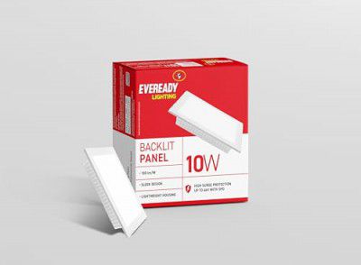 Eveready 10W Recessed Ceiling Light | 4KV Surge Protection | High Lumen | Back Light Panel (Square, Pack of 1)