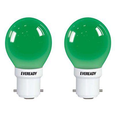 Eveready LED Deco | 0.5W LED Bulb | Lifespan of Up to 30000 Hours | Instant Start | 1 Year Warranty | Low Maintenance & Energy Efficient | Cool Daylight (6500-7500K) | B22 | Green| Pack of 2