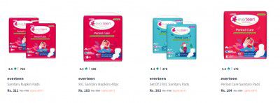 Everteen Sanitary Napkins upto 62% off starting From Rs.183