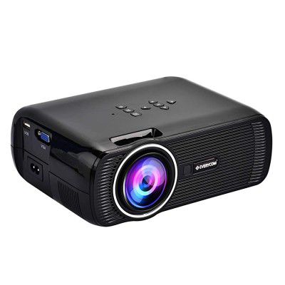 Everycom X7 (1080p Support) LED Projector 1800 Lumen | Large 120-inch Display Projection with HDMI + VGA + Aux + USB Connectivity - (Black)