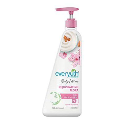 Everyuth Naturals Body Lotion Rejuvenating Flora | Non- Sticky | For all skin types |100% Natural Almond Milk - 500ml