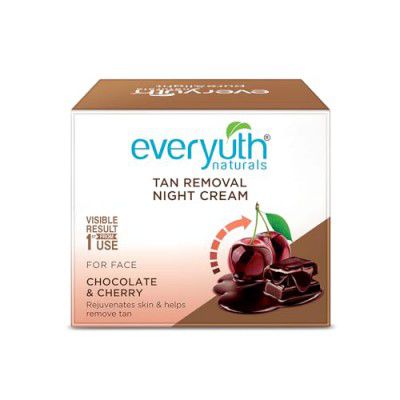 Everyuth Naturals Pure & Light Tan Removal Choco Cherry Night Cream, 50gm, Bottle