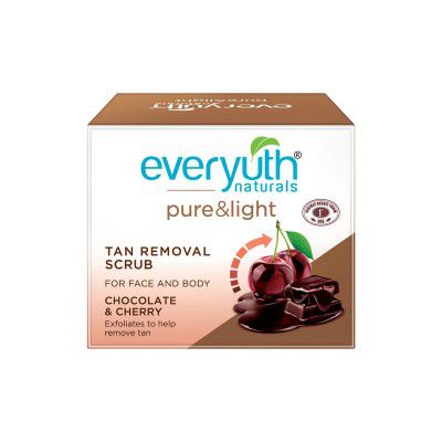 Everyuth Naturals Pure & Light Tan Removal Choco Cherry Scrub, 50Gm, Bottle