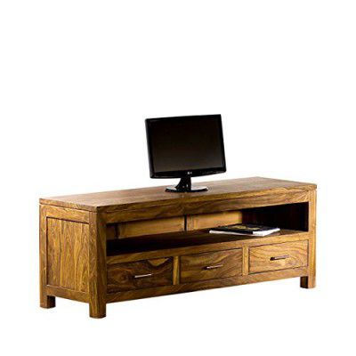 Evok Darby Solidwood Entertainment Unit in Brown Colour