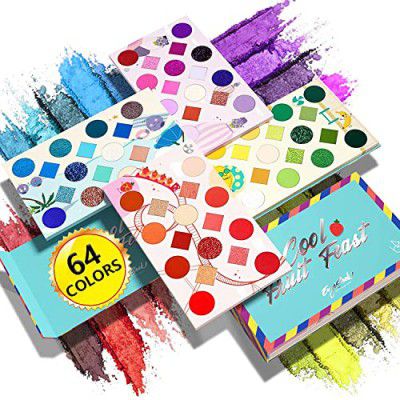 EYESEEK High Pigmented 64 Rainbow Eyeshadow Palette, All in One Eye Makeup Palettes Colorful Eye Shadow Plattet Make Up Matte, Shimmery and Glitter Finish Cosmetics for Women - Multicolor