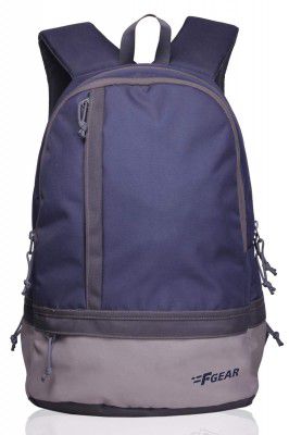 F Gear Burner 19 L Medium Casual backpack with Organizer Bottle compartment Water resistant lightweight, Gifts for Men Women Boys Girls Adults, College/School/Tuition/Travel Bag (Navy Blue Grey)