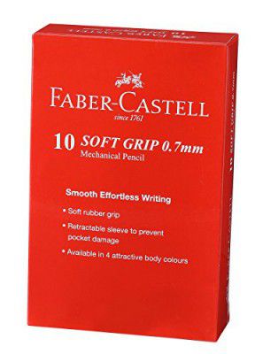 Faber-Castell Soft-Grip Mechanical Pencil - 0.7mm, Pack of 10 (Assorted)